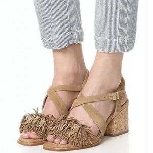 Paloma Barcelo Suede Cork Sandals 7.5